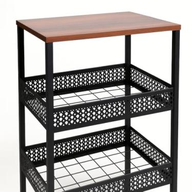 Imagem de Fruteira de Chão com Tampo MDF em Aço Carbono – Moderna, Funcional e Resistente