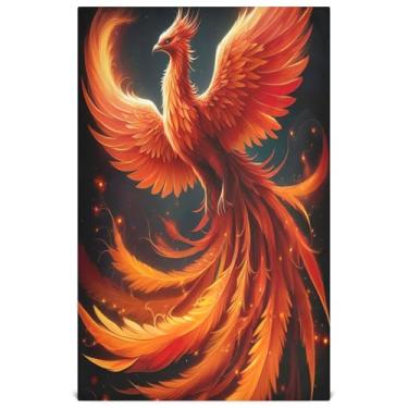 Imagem de Joisal Vivid Phoenix Fiery Wings Art Conjunto de toalhas de prato para decoração de cozinha toalhas de mão de chá panos de prato fofos macios absorventes 45 x 71 cm, 4 pacotes
