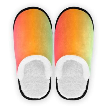 Imagem de Joisal Pantufa feminina leve azul pó para casa tamanho 37 com bolsa de armazenamento, Verde e vermelho dégradé, 9-12 US Women/9-12 US Men