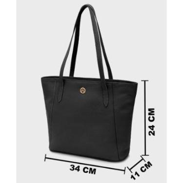 Imagem de Bolsa Feminina Shoulder Couro Mariart Manacá Preto-Feminino