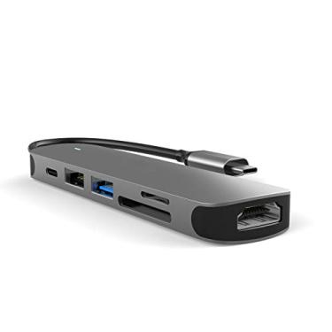 Imagem de MMOBIEL Hub adaptador USB-C – 6 em 1 USB-C para HDMI 4K, USB-A 3.0, USB-A 2.0 e leitor de cartão SD/TF – Estação de ancoragem USB – Hub de dados compatível com MacBook, iPad Air/Pro, Dell, HP, Samsung – Alumínio