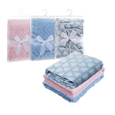 Imagem de Cobertor Saída Maternidade Manta Bebê Berço Edredom Menino Menina Sher