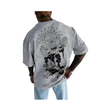 Imagem de Camiseta De Manga Curta Estampada Luffy Para Homens E Mulheres Moda Ca