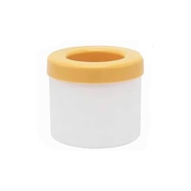 Imagem de Bandeja de gelo cilíndrica de silicone amarelo – 40 peças para fazer bolas de gelo de 2,5 cm, molde antiaderente sem BPA para uísque e coquetéis, bandeja segura para freezer e fácil liberação