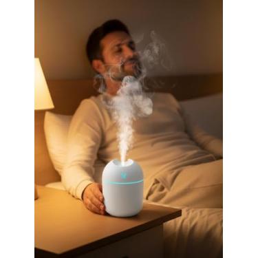 Imagem de Difusor de óleo essencial Cool Mist, umidificador portátil de mesa com luz noturna suave para quarto, casa, escritório, viagens
