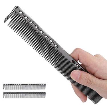Imagem de Generic Pente de Corte de Cabelo Em Aço Inoxidável, Ferramenta de Estilo para Barbearia, 2 Peças, Profissional para Homens e Mulheres, Ouro 7,9 X 1,1 pol. (Preto)