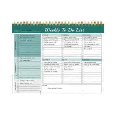 Imagem de Bloco De Planejamento Sem Data Minimalista Semanal Com Rastreador De H