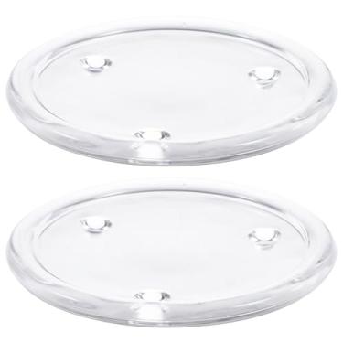 Imagem de Alipis Placas de vela de vidro transparente: base de suporte de vela redonda de 12,7 cm, porta-copos coletor de cera para mesa de jantar, casamento, decoração de peça central de casa