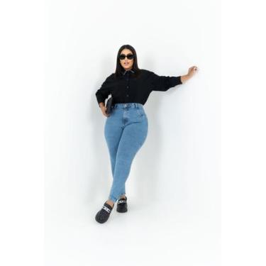 Imagem de Calça Jeans Plus com Cinta Modeladora e Lycra. - G68, 52