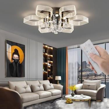 Imagem de Luminária de teto LED em acrílico com intensidade de cor infinitamente ajustável (3000-6000K), formato pétala, 27,5 x 8 polegadas, ideal para quarto, cozinha e corredor [Classe Energética D]