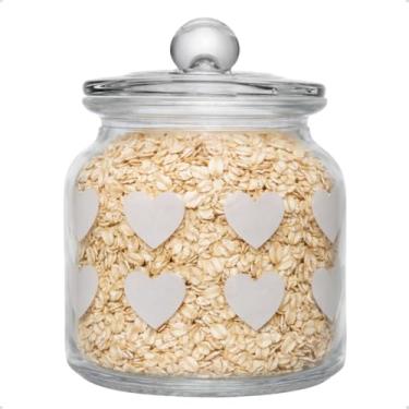 Imagem de Pote Vidro Hermético Transparente Coração 600ml Organizador