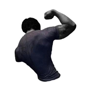 Imagem de Camiseta De Compressão Unissex Com Estampa Gótica Em Metal, Estilo Pun