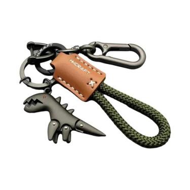 Imagem de Chaveiro De Metal Com Corda Trançada De Couro, Decoração Para Motocicl