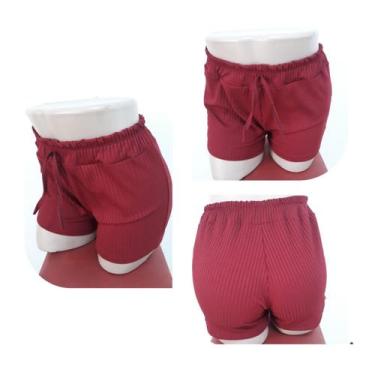 Imagem de Short Canelado Super Confortável - EMPÓRIO J, Vinho, G