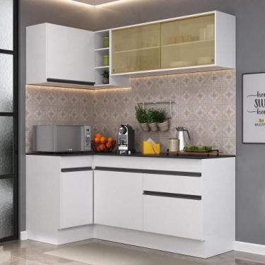 Imagem de Armário de Cozinha Compacta de Canto com Rodapé Veneza Multimóveis V20