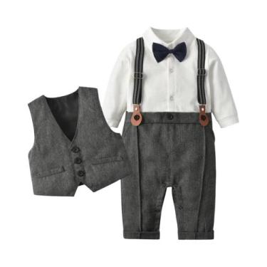 Imagem de Conjunto De Roupa Formal Para Menino Recém-Nascido, Macacão De Anivers