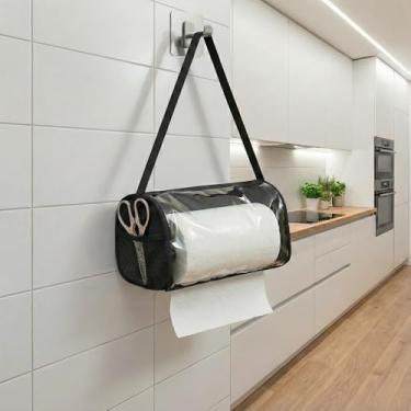 Imagem de Dispensador universal de rolo de cozinha de 30 cm: Suporte de rolo suspenso de parede para saco selador a vácuo, toalhas de papel, folha de alumínio, papel manteiga, papel de cera, filme plástico