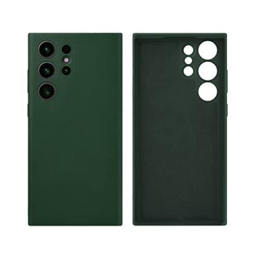Imagem de Capinha Colorida Linha PREMIUM Compatível Com Samsung Galaxy S22 ULTRA Case Slim Flexível Aveludada 3 Camadas De Proteção DUPIN (VERDE ESCURO)