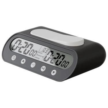 Imagem de VINJOE Relógio de xadrez digital profissional para jogos de tabuleiro, relógio de xadrez digital portátil e temporizador de jogo com recursos básicos, bônus, atraso e tempo positivo com função de