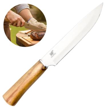 Imagem de Faca de Churrasco Inox Hitita 8 Pol Com Cabo de Madeira Carmel Imports