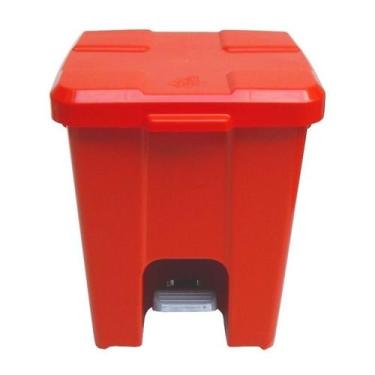 Imagem de Cesto Quadrado Com Pedal 15 Litros P15 Vermelho - jsn