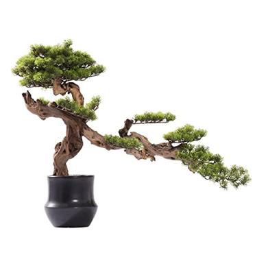 Imagem de Plantas falsas, bonsai artificial, pinheiro, 66 cm, vaso de cerâmica sintética, decoração de vaso de árvore falsa, bonsai de cedro japonês, decoração de plantas