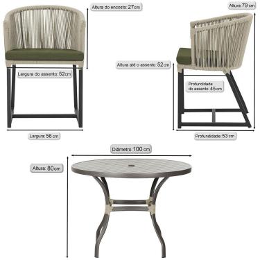 Imagem de Mesa Com 4 Cadeiras E Noronha Estofado 13 Trama Original Rami