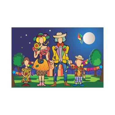 Imagem de Painel de Lona Festa Junina Máscara - Fabrika de Festa, 200x150cm