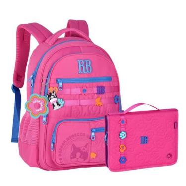 Imagem de Kit Mochila Rebecca Bonbon Clio Chaveiro Flor Maleta Costas - Clio Sty