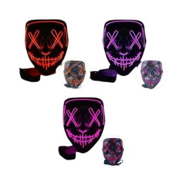 Imagem de Máscara De Halloween LED Masculina Que Brilha No Escuro, Máscara De Te