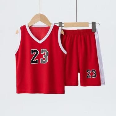Imagem de Conjunto de Colete e Shorts de Basquete Infantil para Meninos e Menina
