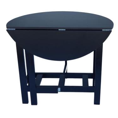 Imagem de Mesa Prática Dobrável Preta Rustica, Bar Cozinha Lazer ( REDONDA ) - S