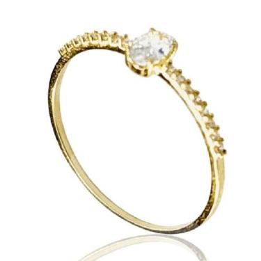 Imagem de Anel de Ouro 18 k Solitário Navete 2,5 x 4mm - Elegancy, 10