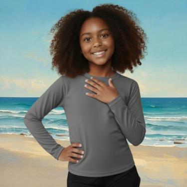 Imagem de Camisa Térmica Infantil Menina Manga Longa Proteção Solar Segunda Pele