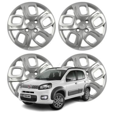 Imagem de Jogo Calota Aro 14 Fiat Uno Way 2015-2016 Cubo Baixo Prata 223CB-PTA-U