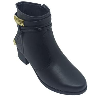 Imagem de Bota Moleca Feminina em Napa Berlim com Salto 4,5cm Cor:PretoTamanho:3