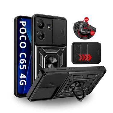 Imagem de Capa Capinha Armor Militar Poco C65 Anti Impacto Proteção Câmera Anel 