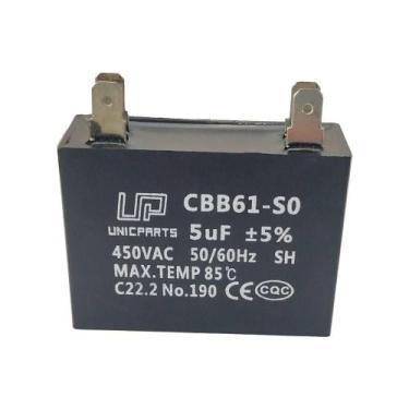 Imagem de Capacitor Permanente Caixa Preta 5 Uf 450v Quadrado Único - UNIVERSAL