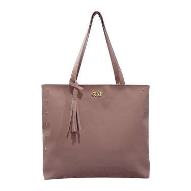 Imagem de Bolsa Sacola Feminina Grande De Ombro Universitária Reforçada Rose