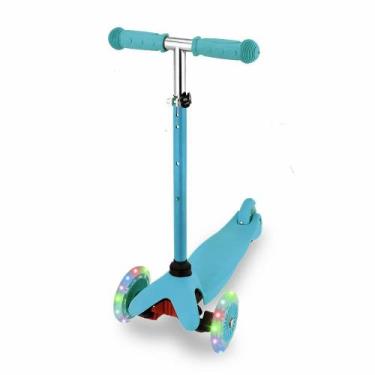 Imagem de Patinete Azul c Rodas de LED Infantil Altura Ajustável 3 Rodas - Cardo