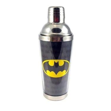 Imagem de Coqueteleira Aço Inox Batman Logo Background DC Comics Geek - BTC Deco