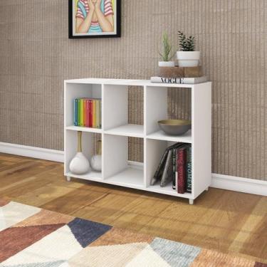Imagem de Estante de Livros 90CMX66CM Multiuso E1719 Branco - Tecno Mobili