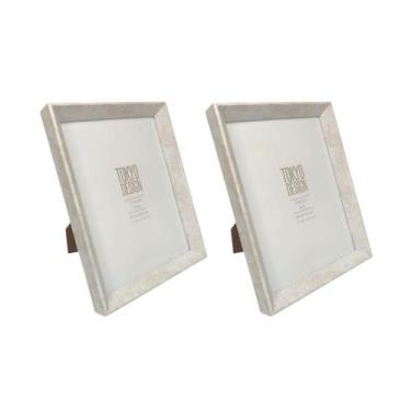 Imagem de Kit 2 Porta Retrato Basic Tokyo Design Moldura MDF 15x20cm Cor:Cerejei