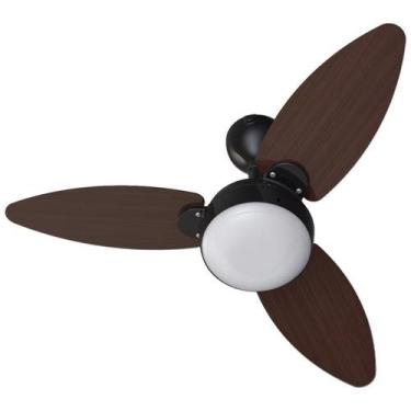 Imagem de Ventilador De Teto Elluz Inverter Preto E Tabaco Ventisol, Bivolt
