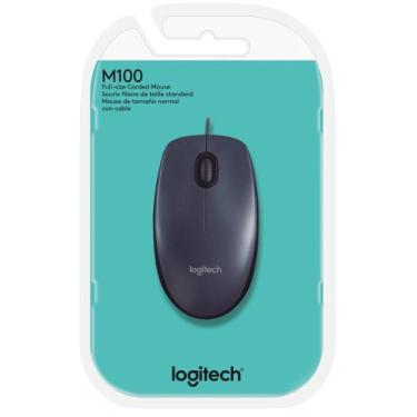Imagem de Mouse Usb Com Fio 1000 Dpi Logitech M100 Preto