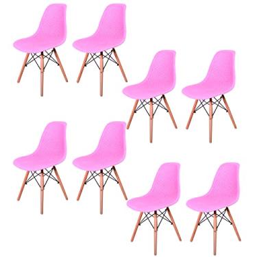 Imagem de Kit 8 Cadeiras Charles Eames Eifell 130 Furadinha Cor:Rosa