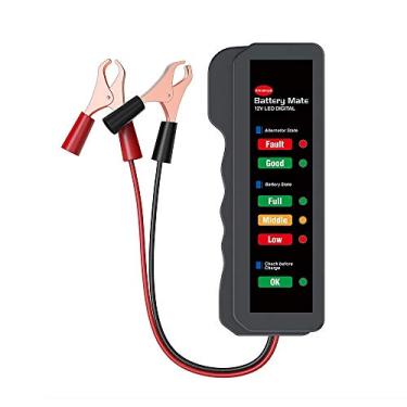 Imagem de KINGBOLEN Testador de bateria e alternador automotivo de 12 V, verificador de bateria, analisador para verificar o alternador e sistema de carregamento de bateria