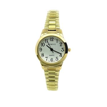 Imagem de Relógio Wincci feminino clássico com elástico redondo, Dourado