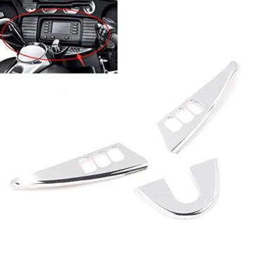 Imagem de FINMOKAL Capa de destaque do painel do interruptor da carenagem interna cromada para Harley Electra Street Glide
