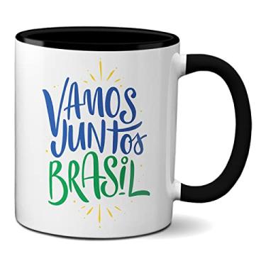 Imagem de Caneca Vamos Juntos Brasil Torcida Jogo Do Brasil Copa (Preta)